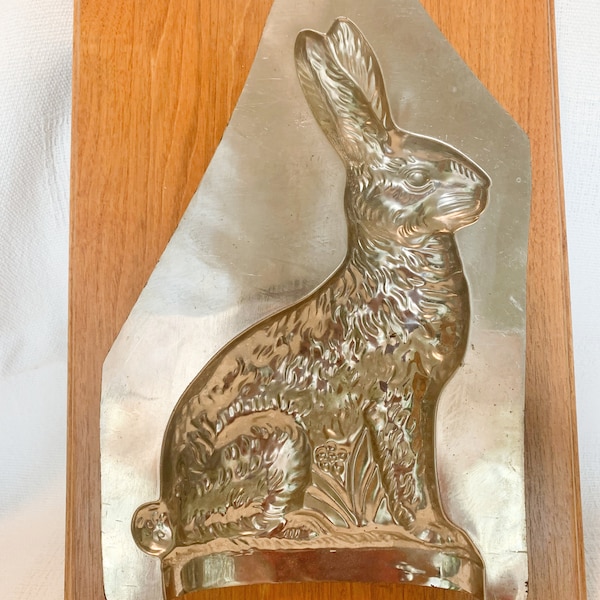 Large Sitting Rabbit Plaque - REVERSE MOUNTED - Antique Chocolate Mold