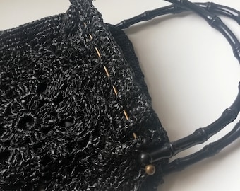 Vintage handväska i raffia