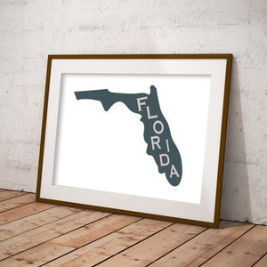 Florida Print, afdrukbare Florida kaart, Florida Wall Art, Amerikaanse kaart Art Print, Verenigde Staten Wall Decor, afdrukbare Florida kunst