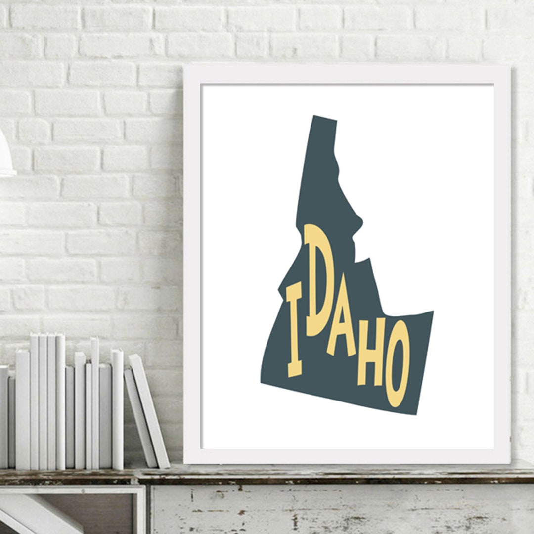 Idaho Print, Printable Idaho Map, Idaho Wall Art, US Map Art Print ...