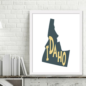 Idaho Print, Printable Idaho Map, Idaho Wall Art, US Map Art Print, United States Wall Decor, Printable Idaho Art