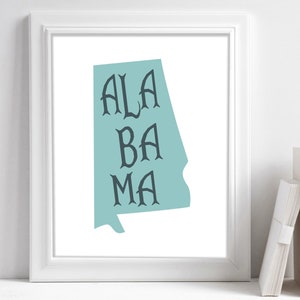 Alabama Druck, druckbare Alabama Karte, Alabama Wand Kunst, US-Karte Kunstdruck, USA-Wand-Dekor, druckbare Alabama Kunst
