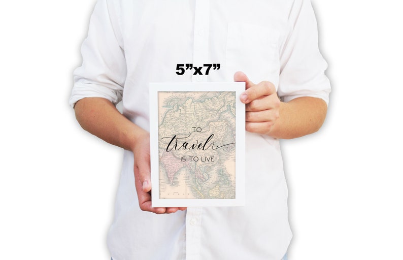 Travel Print, Printable Travel Quote, Travel Wall Art, Map Art Print ...