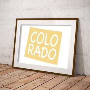 Colorado Print, Printable Colorado Map, Colorado Wall Art, US Map Art Print, United States Wall Decor, Printable Colorado Art