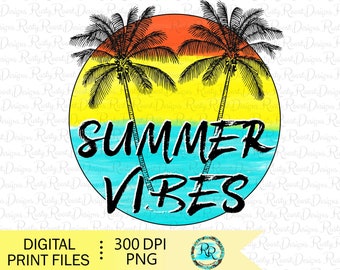 Summer Vibes Png, Summer sublimation designs, sublimation graphics, T-shirt designs, Palm trees, sublimation downloads, Summer Png