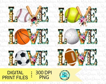Sports Png Bundle, Love Baseball png, Baseball sublimation designs, Softball shirt Png, Basketball PNG, football PNG, Soccer Png design