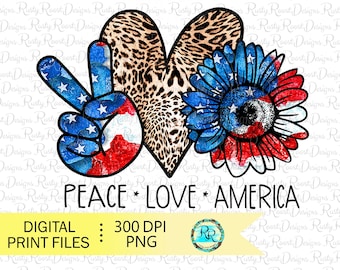 Peace Love America png, 4 juli sublimatie ontwerpen downloads, digitale download, sublimatie graphics, patriottisch ontwerp, Memorial Day
