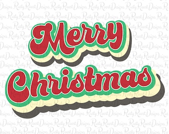Retro Feliz Natal png, downloads de designs de sublimação de Natal, download digital, design de camisa de Natal, Retro Natal Png
