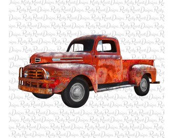 Red truck sublimation designs download, western sublimation design, digital download, sublimation graphics, vintage truck png, truck clipart
