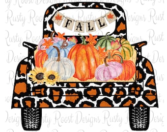 Ik hou van herfst png, luipaardvrachtwagen, herfstsublimatieontwerpen downloads, digitale download, sublimatieafbeeldingen, luipaardpompoenvrachtwagen, pompoenontwerp