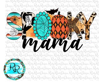 Spooky Mama png, downloads de designs de sublimação de Western Halloween, download digital, gráficos de sublimação, Spooky Halloween png, imprimível