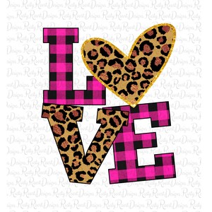 Valentinstag Sublimation Designs Download, digitaler Download, Sublimationsgrafiken, Happy Valentines day, Liebe png, Buffalo plaid, Leopard Herz