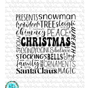Christmas word art png, Christmas sublimation designs, Merry Christmas png, Christmas words digital art, shirt design, Christmas typography