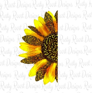May include: A yellow sunflower with black leopard print accents. The sunflower is facing the right side of the image.