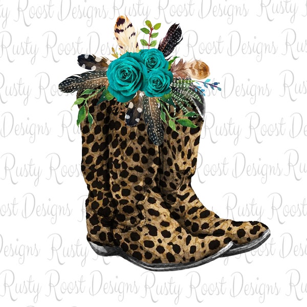 Cowgirl boots png, boots sublimation designs downloads, sublimation graphics, boots with flowers, leopard boots, shirt designs