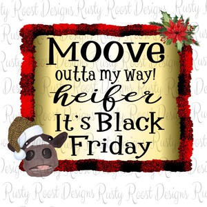 Koesublimatieontwerp, kerstsublimatieontwerpen downloads, Black Friday, sublimatieafbeeldingen, Black Friday png-bestanden, koe png-bestanden