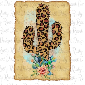 Cactus léopard png, téléchargements de modèles de sublimation de cactus, cactus aquarelle, téléchargement numérique, graphiques de sublimation, désert png thumbnail