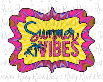 Summer Vibes png, téléchargements de modèles de sublimation d'été, téléchargement numérique, graphiques de sublimation, conception png tropicale, impression DTG, imprimable