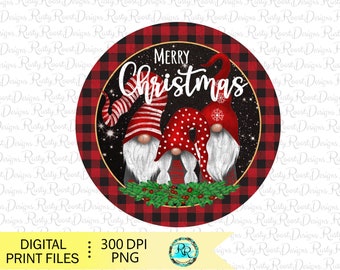 Runde Weihnachtsverzierung Design, Gnom Sublimationsentwürfe, Weihnachtssublimationsentwürfe, Kreis Ornament Png