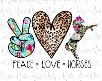 Paz amor caballos png, diseños de sublimación de caballos, descargas, gráficos de sublimación, descarga digital, imprimible, sublimación de vaquera, amante de los caballos