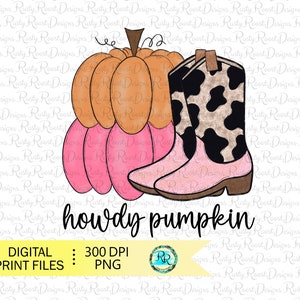 Howdy Pumpkin Png, Fall sublimation designs, Fall pumpkin png, country PNG, sublimation downloads, Western pumpkin, Printable artwork