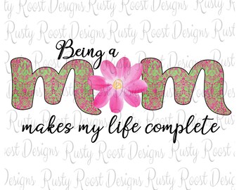 Être une maman rend ma vie complète png, téléchargements de modèles de sublimation pour maman, téléchargement numérique, graphiques de sublimation, imprimable, maman png thumbnail