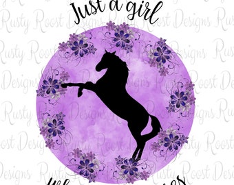 Gewoon een meisje dat van paarden houdt png, download van paardensublimatieontwerp, sublimatieafbeeldingen, digitale download, png-bestand paard, cowgirl png