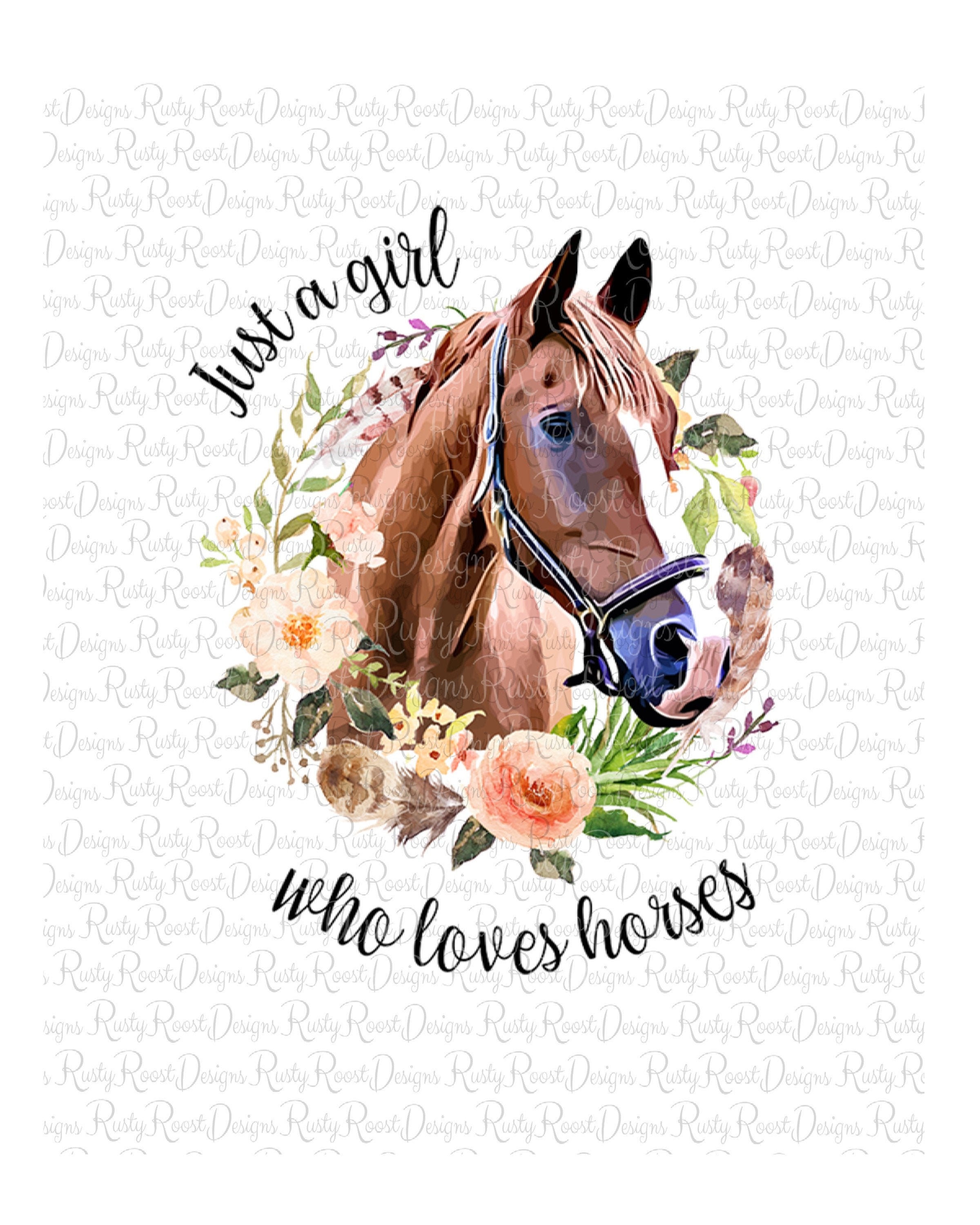 Horse Girl Just a Girl Who Loves Horses Lover Girls Themed Throw Pillow Horse Girl Just a Girl Who Loves Horses Lover Girls Themed Throw Pillow