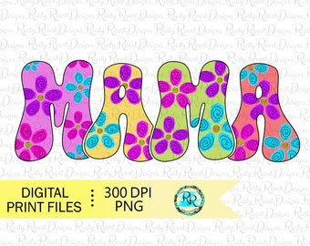Mama PNG, Retro Mama sublimation designs downloads, Mom Png sublimation, tshirt design, Retro Png, Groovy Png