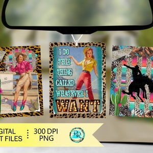 Western Car air freshener PNG, car air freshener sublimation designs downloads, Western air freshener png, cowgirl air freshener design