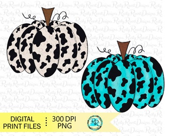 Zucche di pelle di mucca Png, disegni di sublimazione occidentali, zucca autunnale png, disegnato a mano, download di sublimazione, zucca occidentale, grafica stampabile