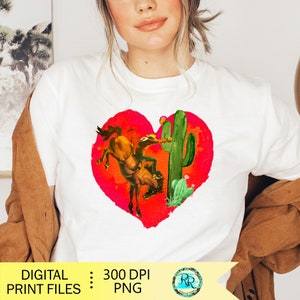 Cowboy Valentine Png, nedladdningar av västerländska sublimeringsdesigner, sublimeringsgrafik, cowboy Valentine Png, Rodeo Png, cowgirl Valentine bild 2