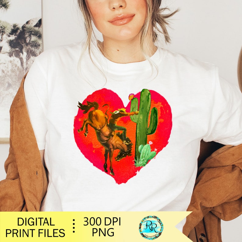 Cowboy Valentine Png, nedladdningar av västerländska sublimeringsdesigner, sublimeringsgrafik, cowboy Valentine Png, Rodeo Png, cowgirl Valentine bild 2
