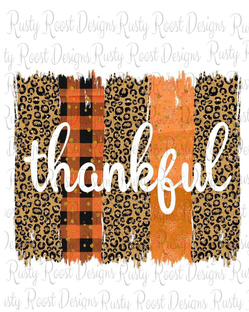 Thankful brush strokes png, Fall sublimation designs downloads, leopard brushstrokes, sublimation graphics, digital download, Thankful png 