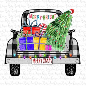 Christmas truck png, Christmas sublimation designs downloads, digital download, sublimation graphics, truck shirt design, Merry and Bright