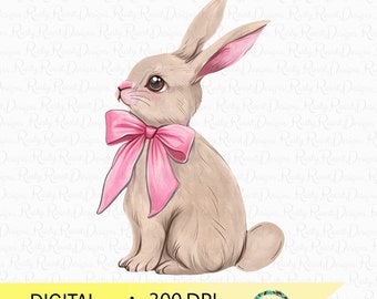 Coquette bunny PNG, Easter sublimation design, Coquette Easter Png, Bunny with bow, Easter bunny Png, Coquette shirt, coquette bow png