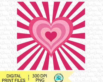 Retro hearts PNG, Valentine's sublimation designs downloads, retro Valentine's PNG, retro background png, sublimation graphics, printable