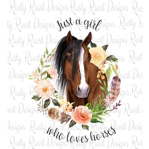 Juste une fille qui aime les chevaux png, téléchargements de modèles de sublimation de cheval, téléchargement numérique, graphiques de sublimation, imprimable, fichiers png de cheval