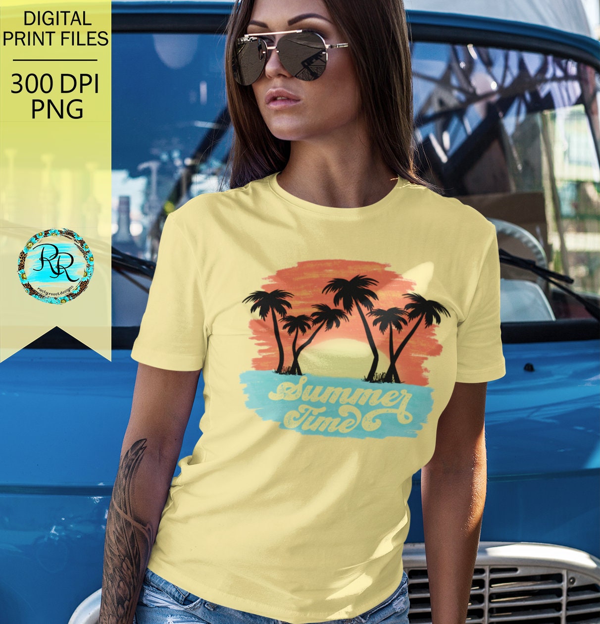 Summertime Png Summer Sublimation Designs Retro Vintage - Etsy