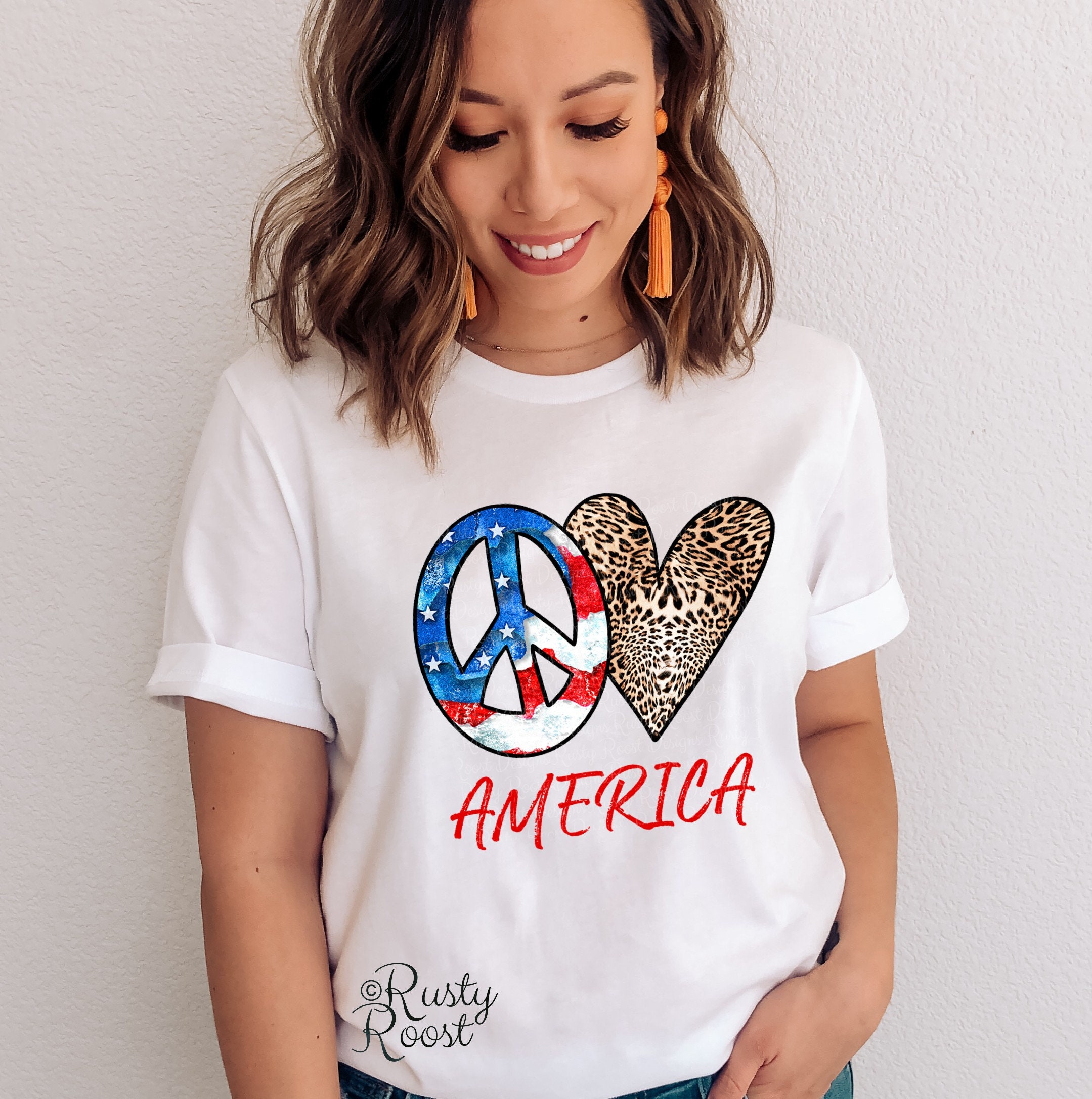 Peace Love America Png 4th of July Sublimation Designs - Etsy