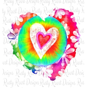 Corazón teñido anudado png, descargas de diseños de sublimación, descarga digital, gráficos de sublimación, arte imprimible, diseño de camiseta, diseño de tobogán de agua, clipart