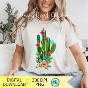 Cactus sublimation designs downloads, Cactus png, digital download, western png sublimation, desert png design, sublimation graphics image 2