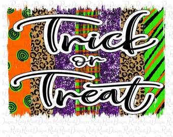 Trick or Treat png, Halloween sublimation designs downloads, digital download, trick or treat brushstrokes, sublimation graphics, printable