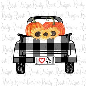 I love fall png,fall sublimation designs downloads,digital download,sublimation graphics,fall truck design,pumpkin truck,plaid truck