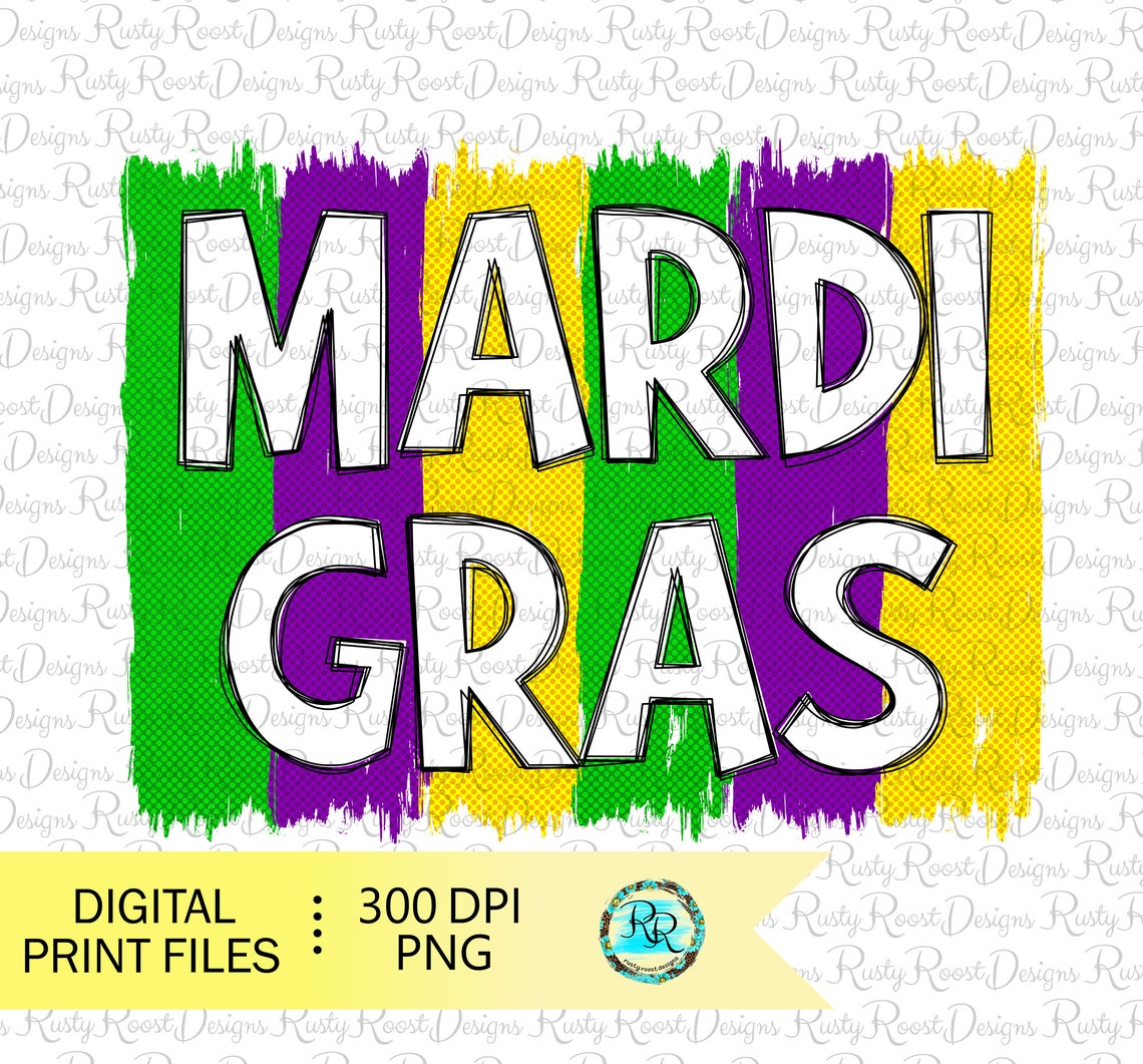 Mardi Gras Brush Strokes Png Sublimation Designs Downloads Etsy