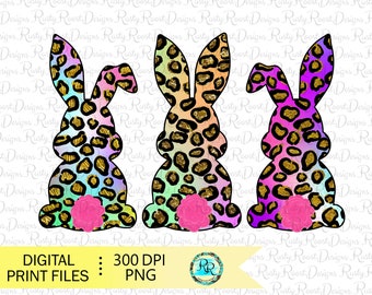 Easter bunny png, Easter sublimation designs downloads, digital download, sublimation graphics, leopard bunny png, Happy Easter png