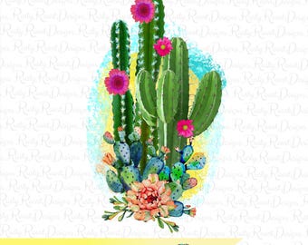 Pobieranie projektów sublimacji kaktusa, Cactus png, pobieranie cyfrowe, sublimacja zachodnia png, projekt pustyni png, grafika sublimacyjna