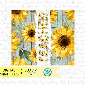Teacher Tumbler png, zonnebloem 20oz skinny beker sublimatieontwerpen downloads downloads, sublimatie png-wrap voor bekers, naadloze beker, naadloze beker png PNGEgg