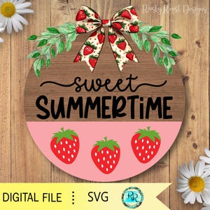 Doux été SVG, accroche-porte d'été SVG, fichier de coupe, panneau en bois SVG, svg fraise, fichier découpé au laser en téléchargement numérique