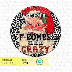 Beste kerstman, sorry voor alle f-bommen png, downloads van kerstsublimatieontwerpen, kerstman png, sublimatieafbeeldingen, grappige kerst png